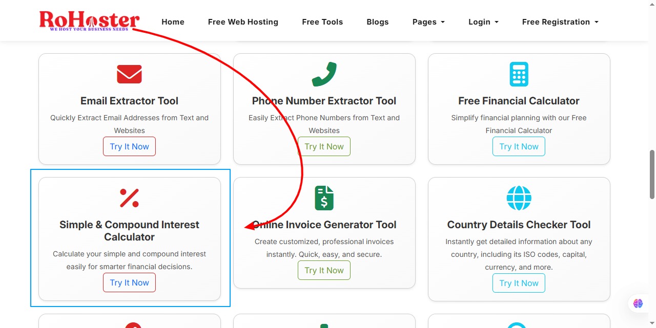 How to Use the Simple Interest and Compound Interest Calculator Tool by RoHoster
