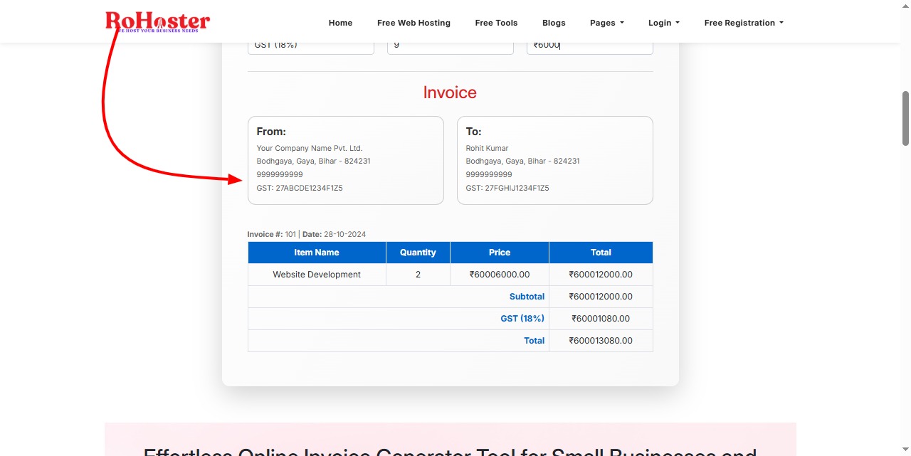 How to Use the Invoice Generator Tool by RoHoster