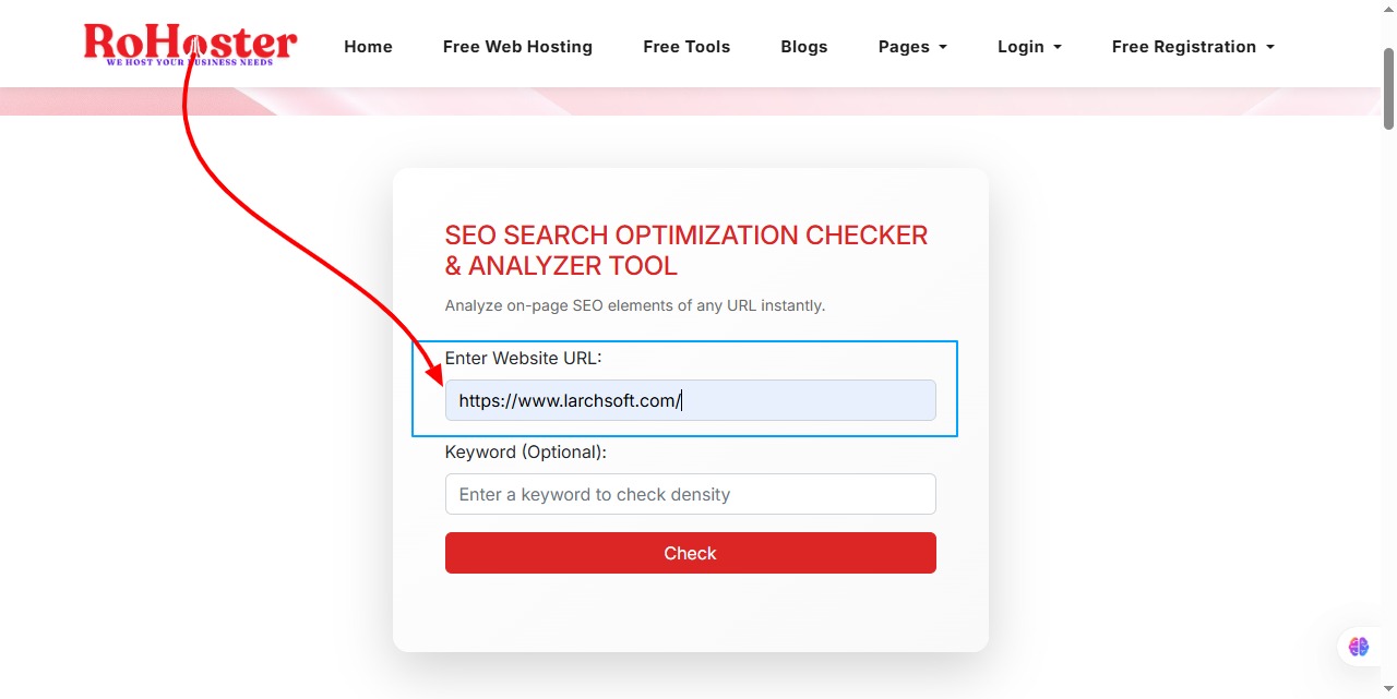 How to Use the SEO Search Optimization Checker Tool by RoHoster