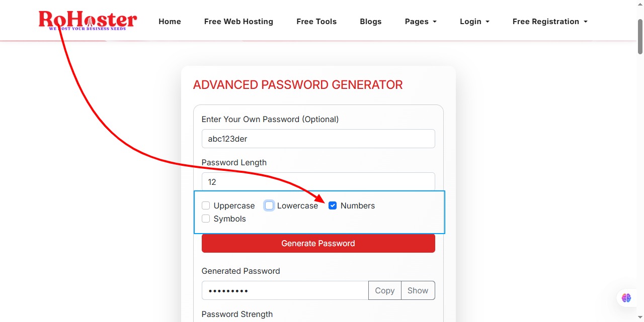 How to Use the Password Generator Tool by RoHoster