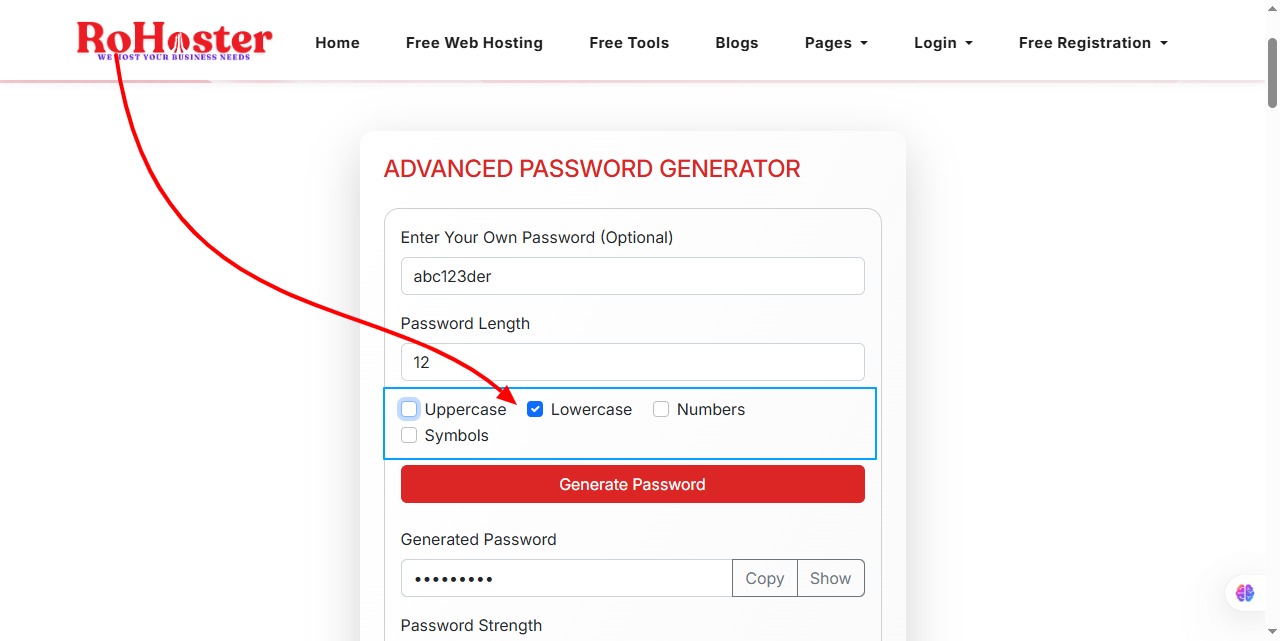 How to Use the Password Generator Tool by RoHoster