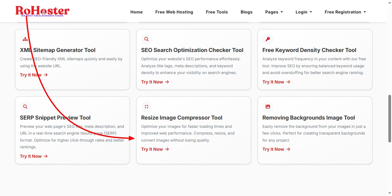 How to Use the Resize Image Compressor Tool by RoHoster