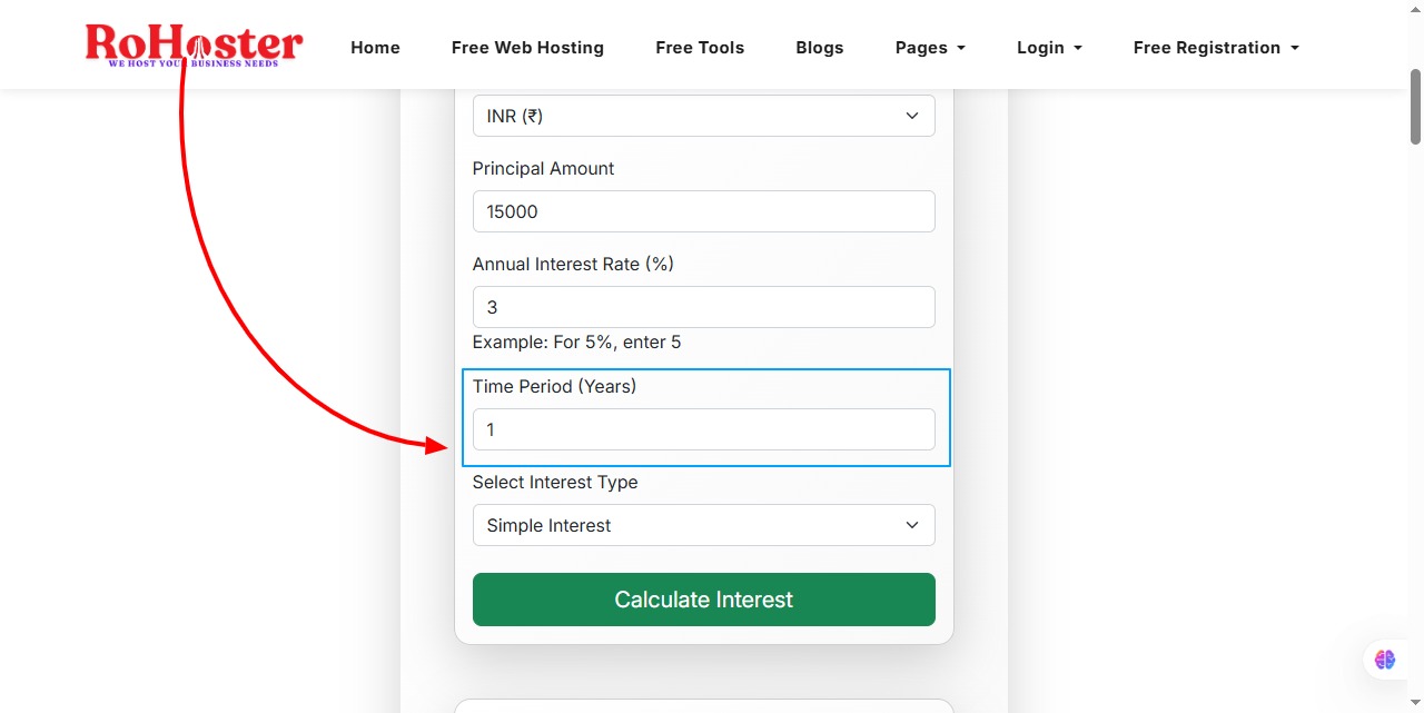 How to Use the Simple Interest and Compound Interest Calculator Tool by RoHoster