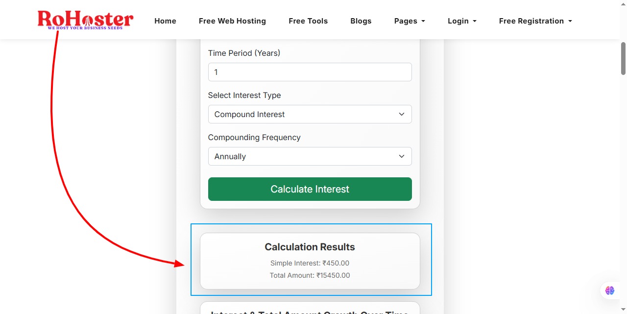 How to Use the Simple Interest and Compound Interest Calculator Tool by RoHoster