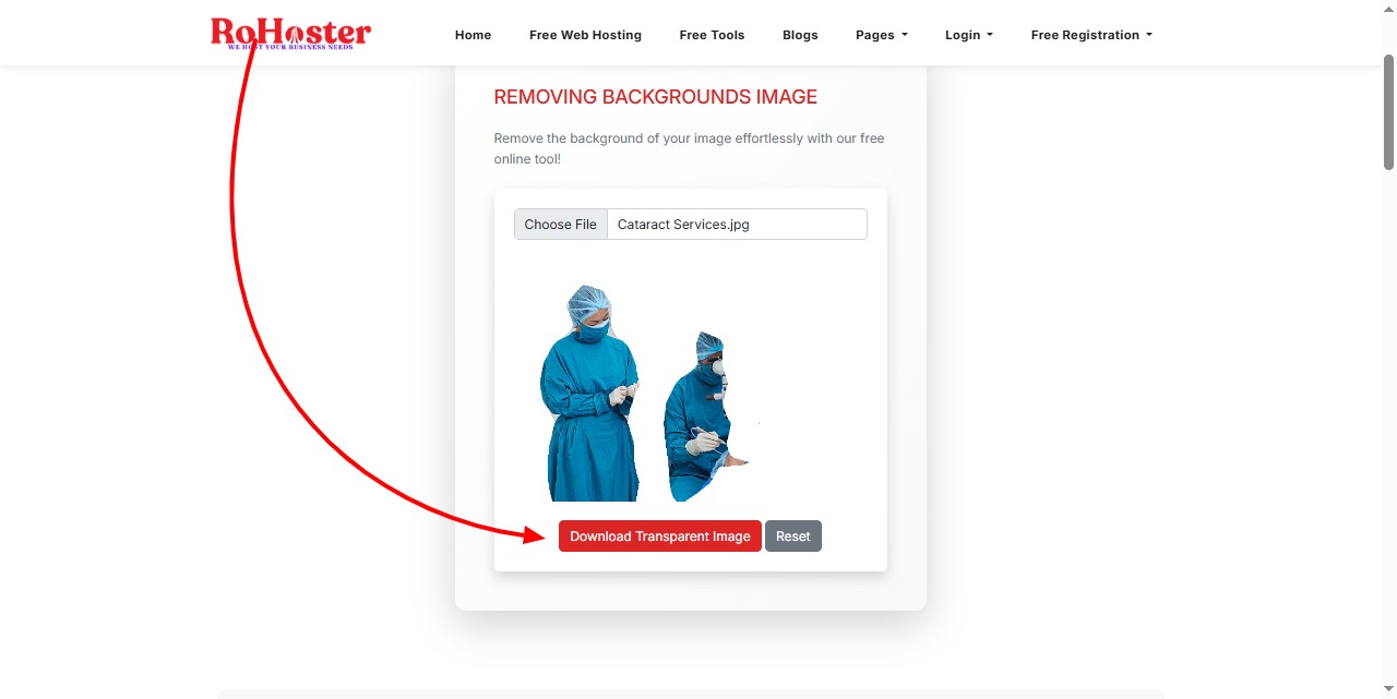 How to Use the Background Remover Tool by RoHoster