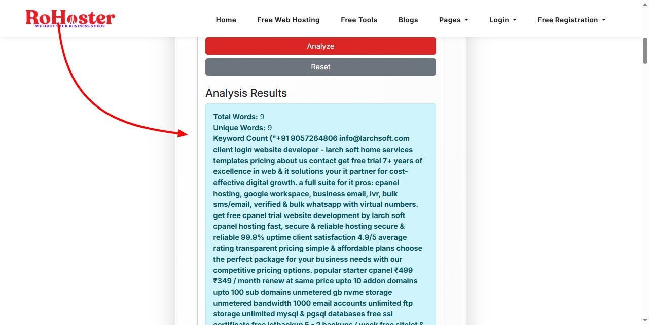 How to Use the Keyword Density Checker Tool by RoHoster