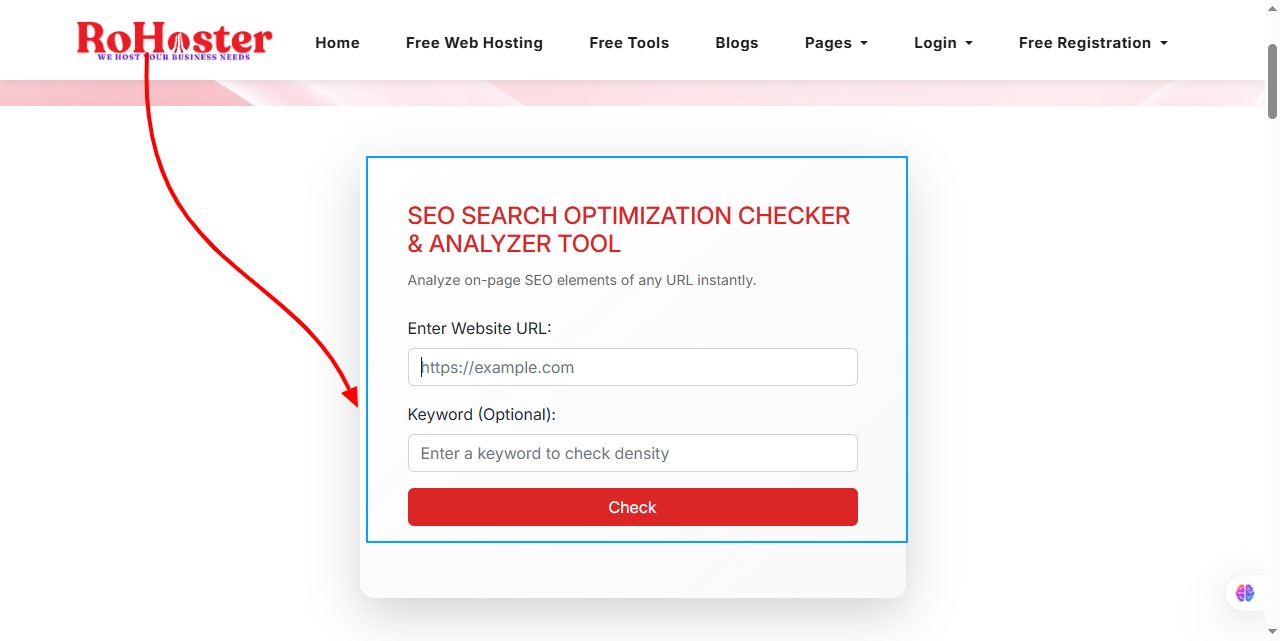 How to Use the SEO Search Optimization Checker Tool by RoHoster