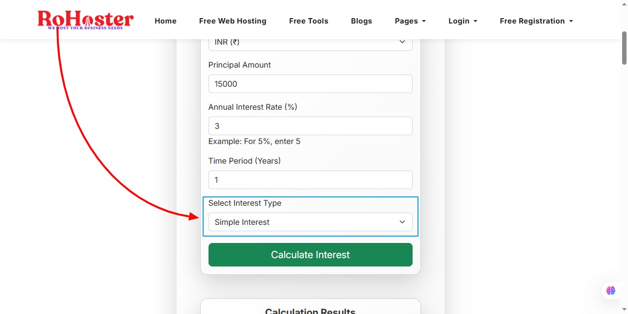 How to Use the Simple Interest and Compound Interest Calculator Tool by RoHoster