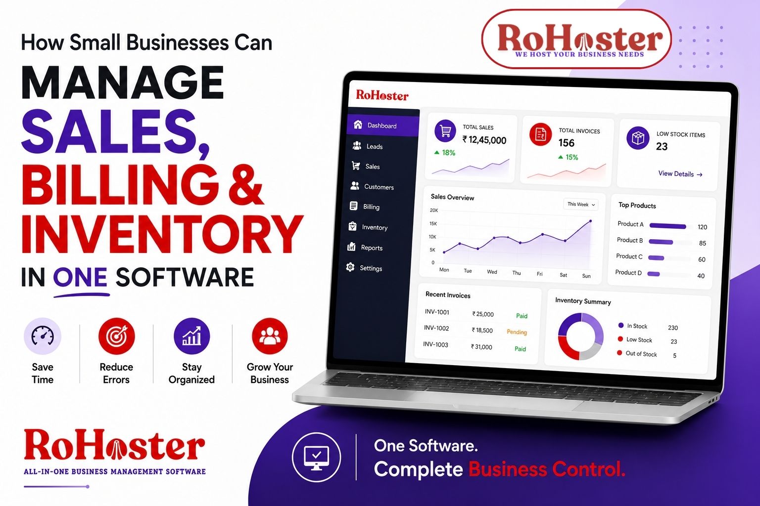 How Small Businesses Can Manage Sales, Billing & Inventory in One Software | RoHoster
