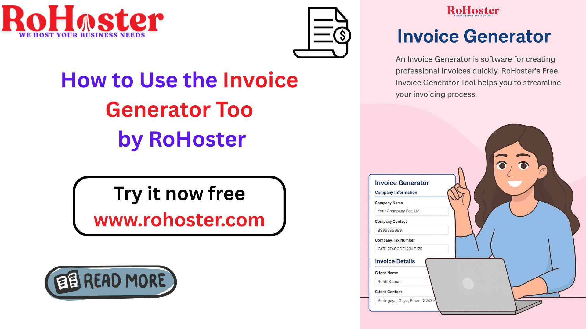 How to Use the Invoice Generator Tool by RoHoster