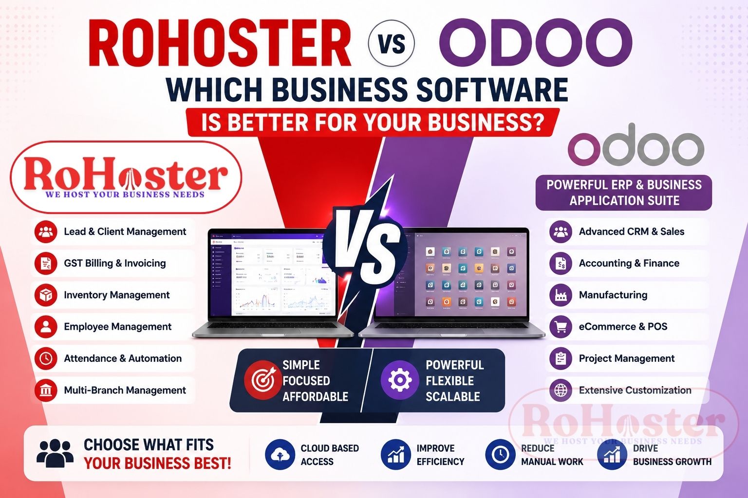 RoHoster vs Odoo: Which Business Software Is Better?